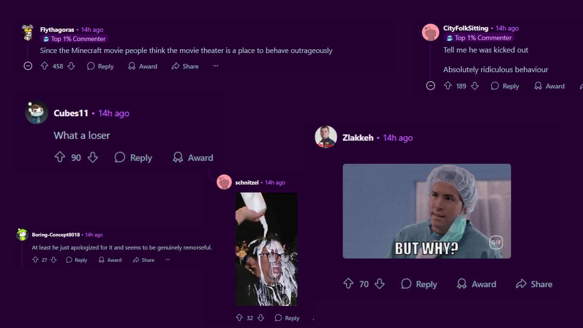 r/LivestreamFail generally seemed upset by the fan's behaviour at the theatre (Images via r/LivestreamFail/Reddit)